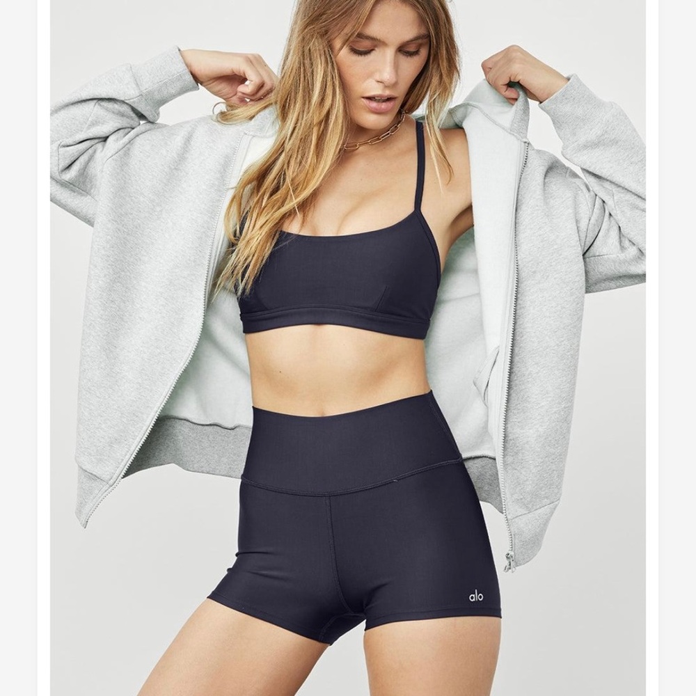 Alo yoga shorts 3” high waist airlift true navy comfy flattering M